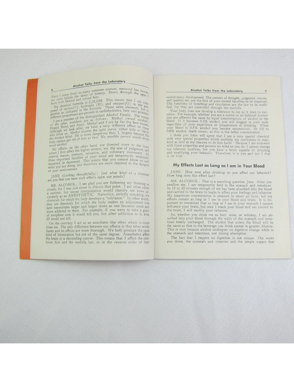 Alcohol Talks from the Laboratory by Howard E. Hamlin Michigan Temperance 1947